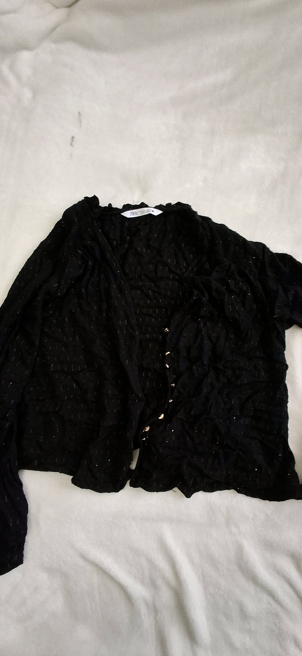 Camisa Zara Negra con Dorado