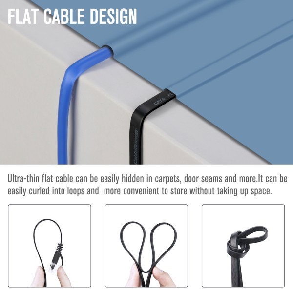 Cat 6 Ethernet Cable 100 ft  (30 Metros) Negro