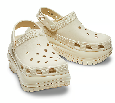 Crocs de plataforma color beige
