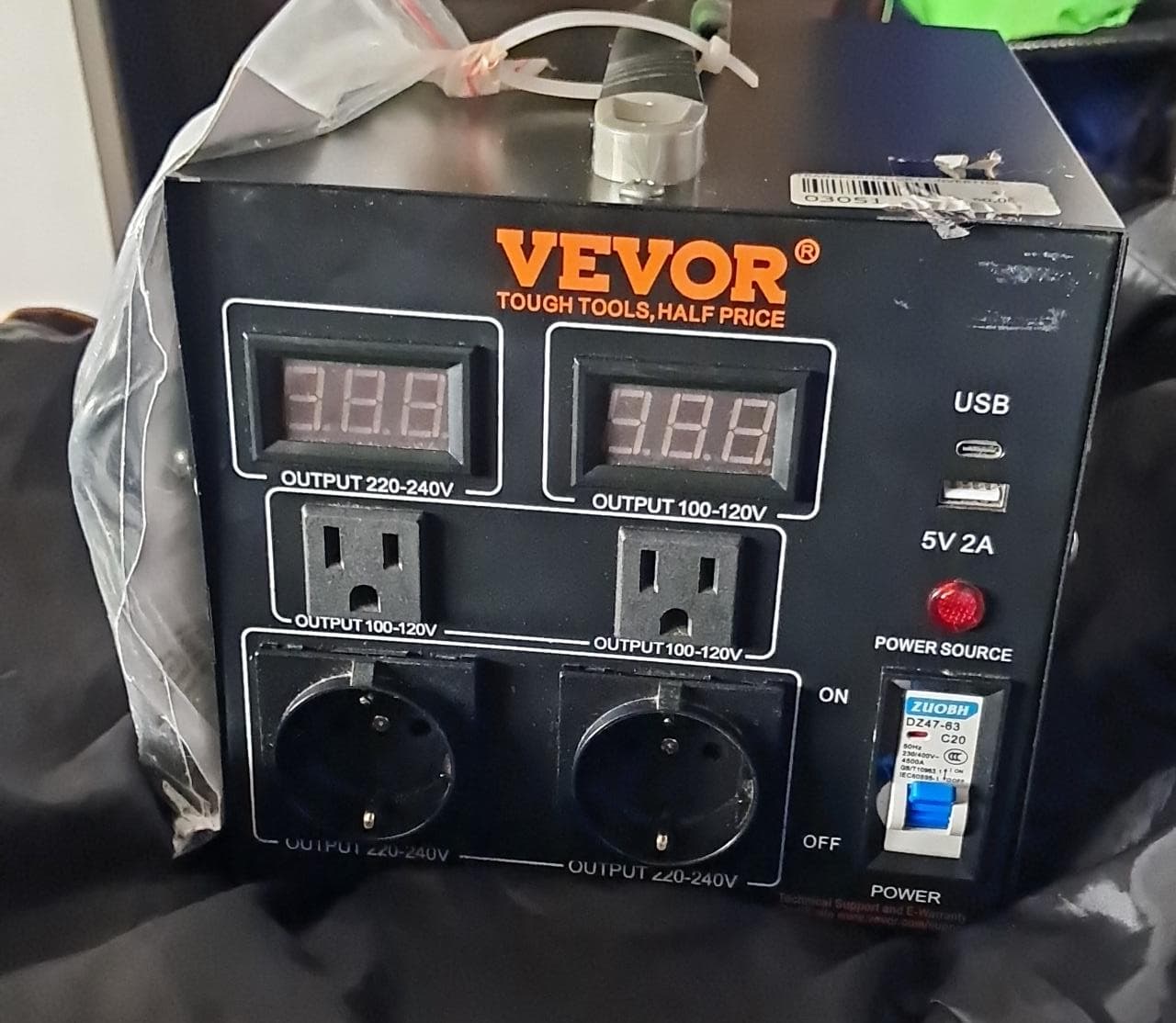 🔥 TRANSFORMADOR DE VOLTAJE VEVOR 2000VA 