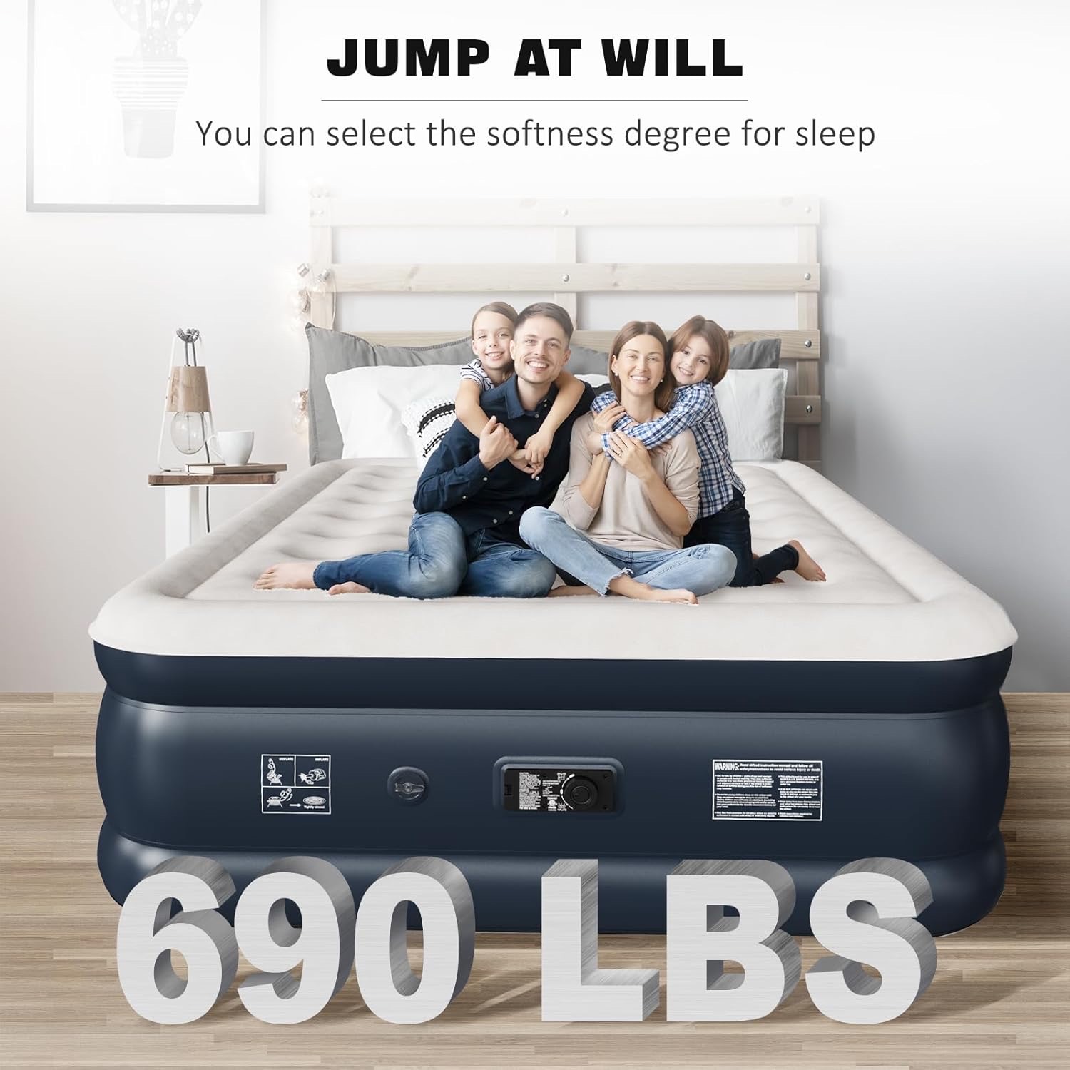 Colchón de Aire Queen 18” portátil con bomba incorporada 