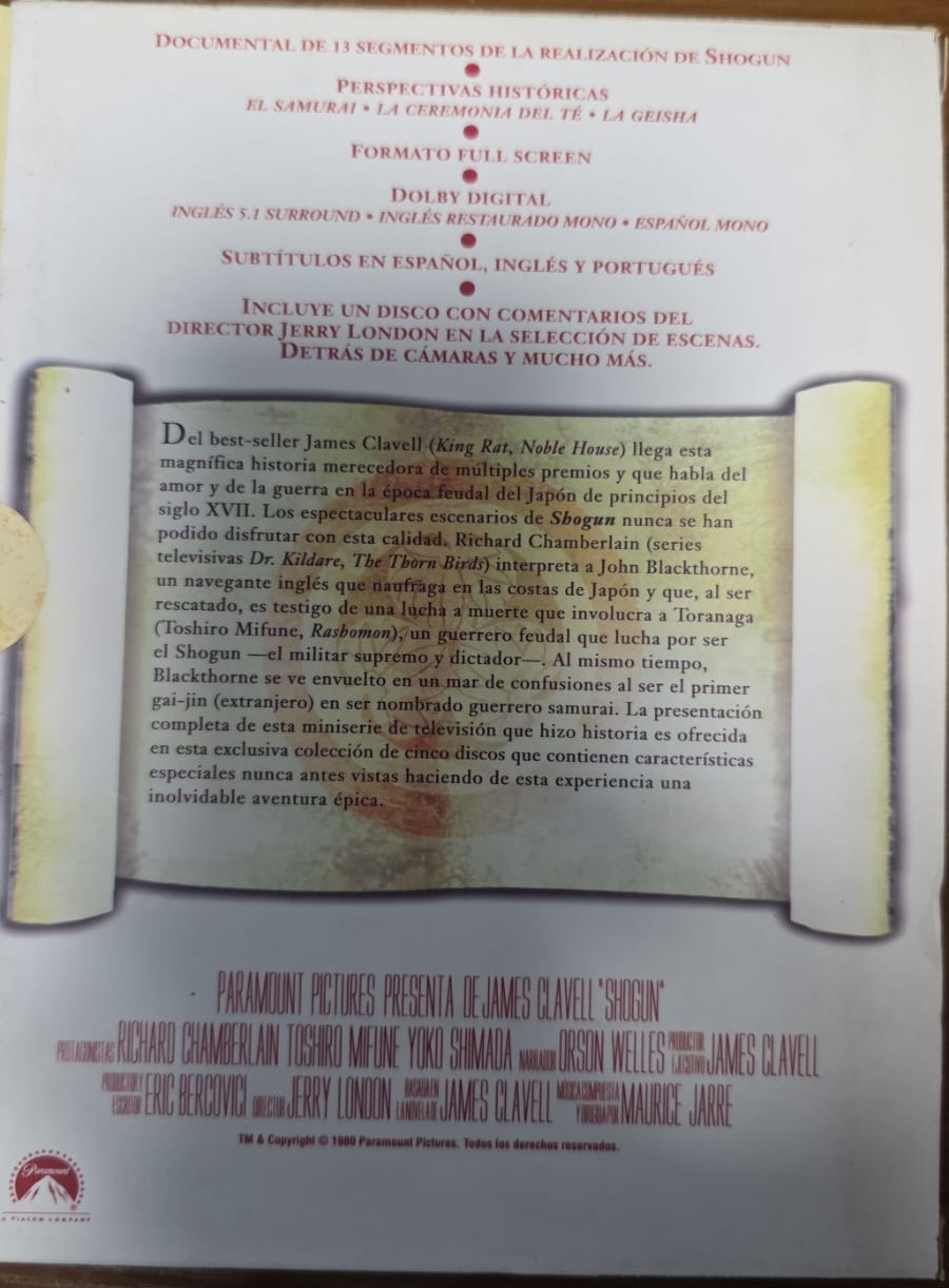 DVD Serie SHOGUN de James Clavell