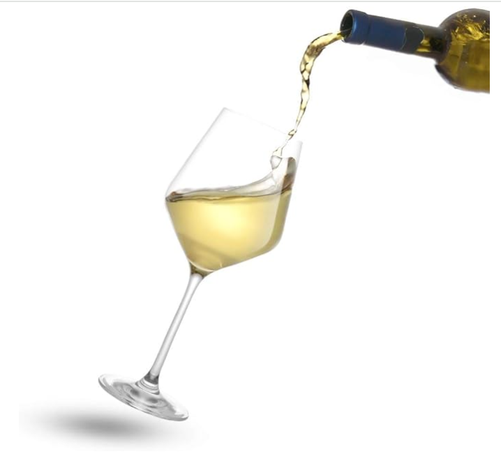 Juego de 4 copas de vino blanco italianas de 13.5 onzas, transparentes