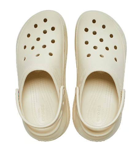 Crocs de plataforma color beige